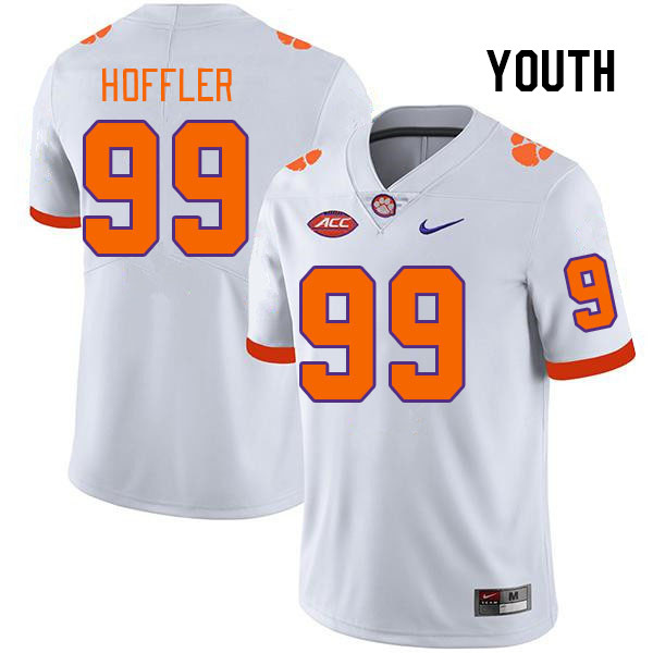 Youth #99 A.J. Hoffler Clemson Tigers College Football Jerseys Stitched Sale-White - Click Image to Close